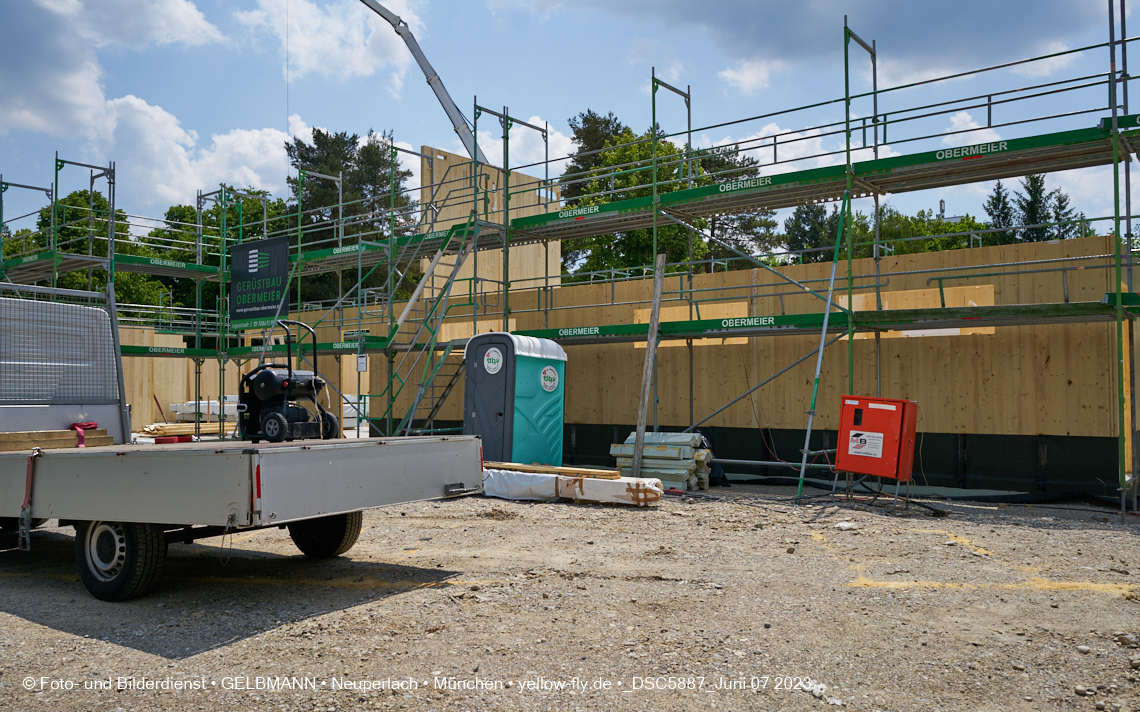 07.06.2023 - aktuelle Fotos von der »Baustelle zum Hort für Kinder« in Neuperlach in München